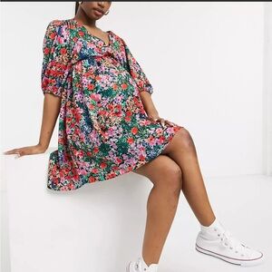 Topshop Maternity Volume Sleeve Mini Dress